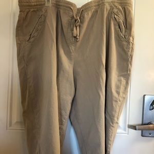 Khaki Women Capris 22W/24W White Stag Plus